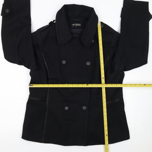 Marks and Spencer Women Black Wool Blend Pea Coat Size 18
