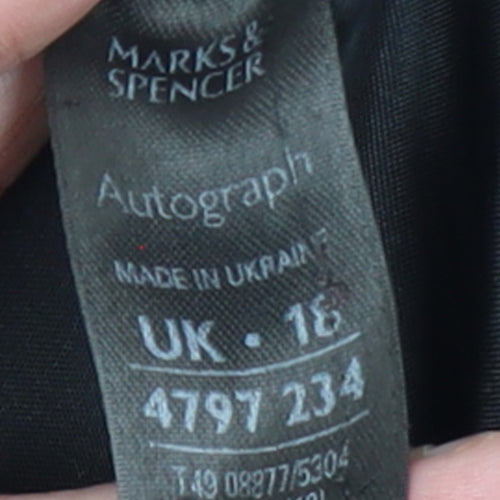 Marks and Spencer Women Black Wool Blend Pea Coat Size 18