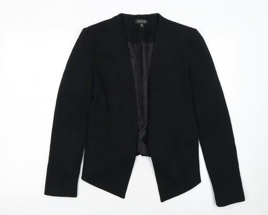 Topshop Women Black UK 8 Tailored Suit Jacket Viscose Blend