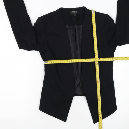 Topshop Women Black UK 8 Tailored Suit Jacket Viscose Blend