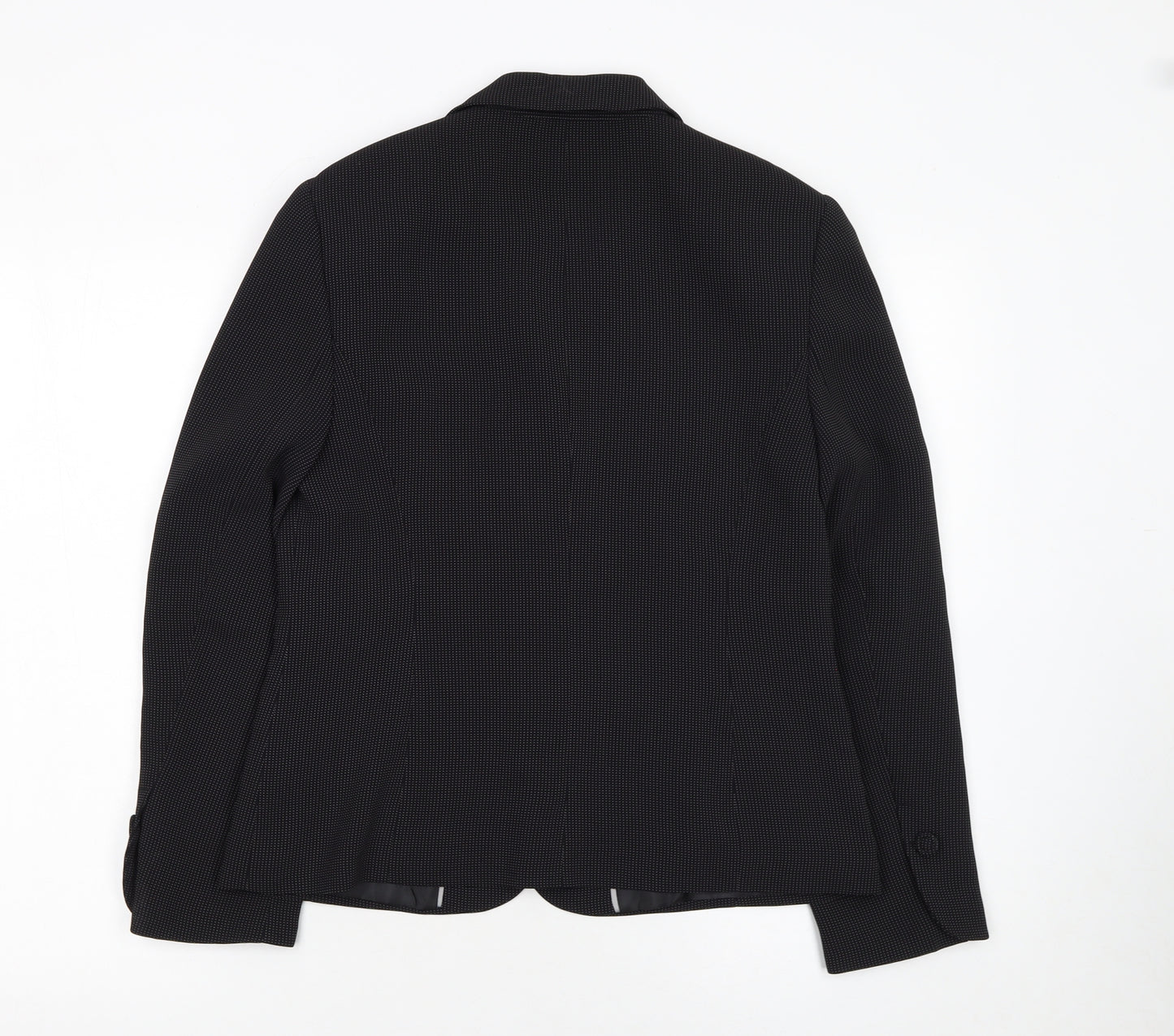 Next Women Petite Black Pinstripe Blazer Size 12 Classic Fit