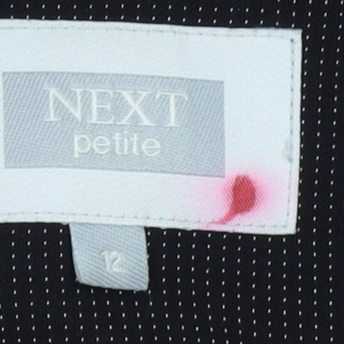 Next Women Petite Black Pinstripe Blazer Size 12 Classic Fit