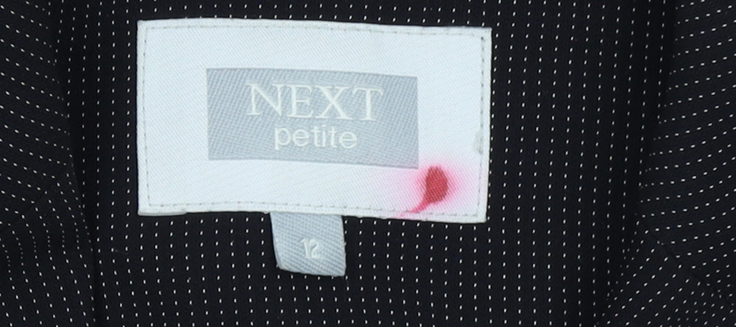 Next Women Petite Black Pinstripe Blazer Size 12 Classic Fit