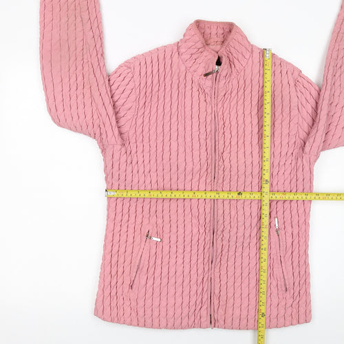 Gallery Women's Pink Quilted Puffer Jacket Size M Full Zip Casual