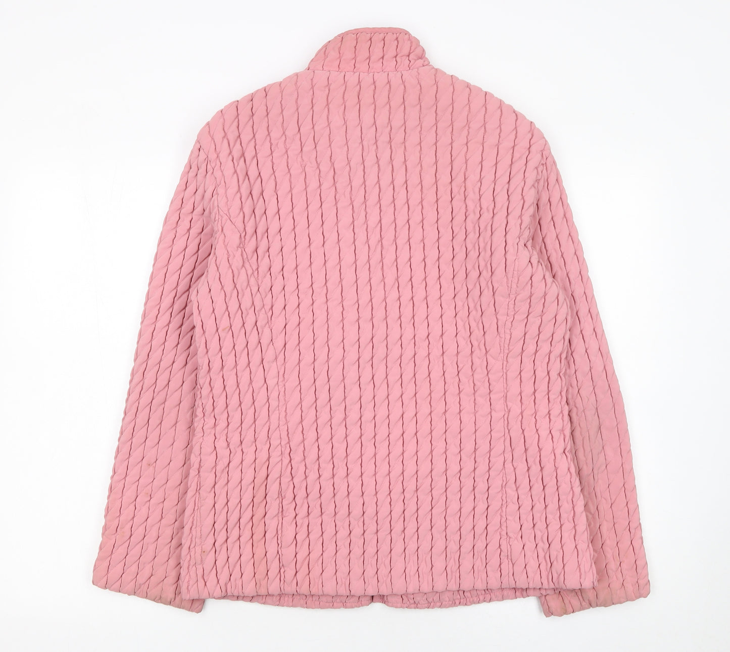 Gallery Women's Pink Quilted Puffer Jacket Size M Full Zip Casual