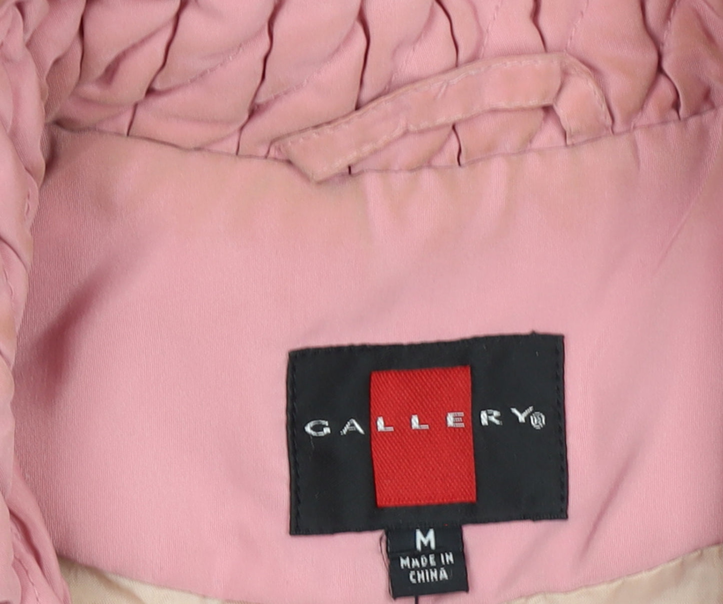 Gallery Women's Pink Quilted Puffer Jacket Size M Full Zip Casual