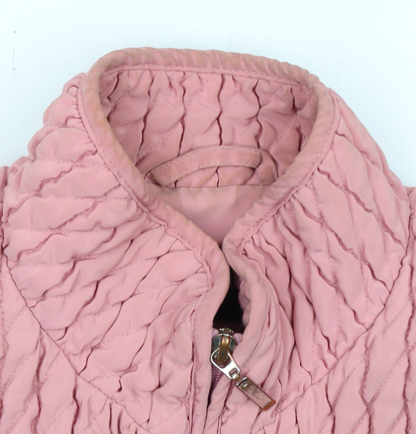 Gallery Women's Pink Quilted Puffer Jacket Size M Full Zip Casual