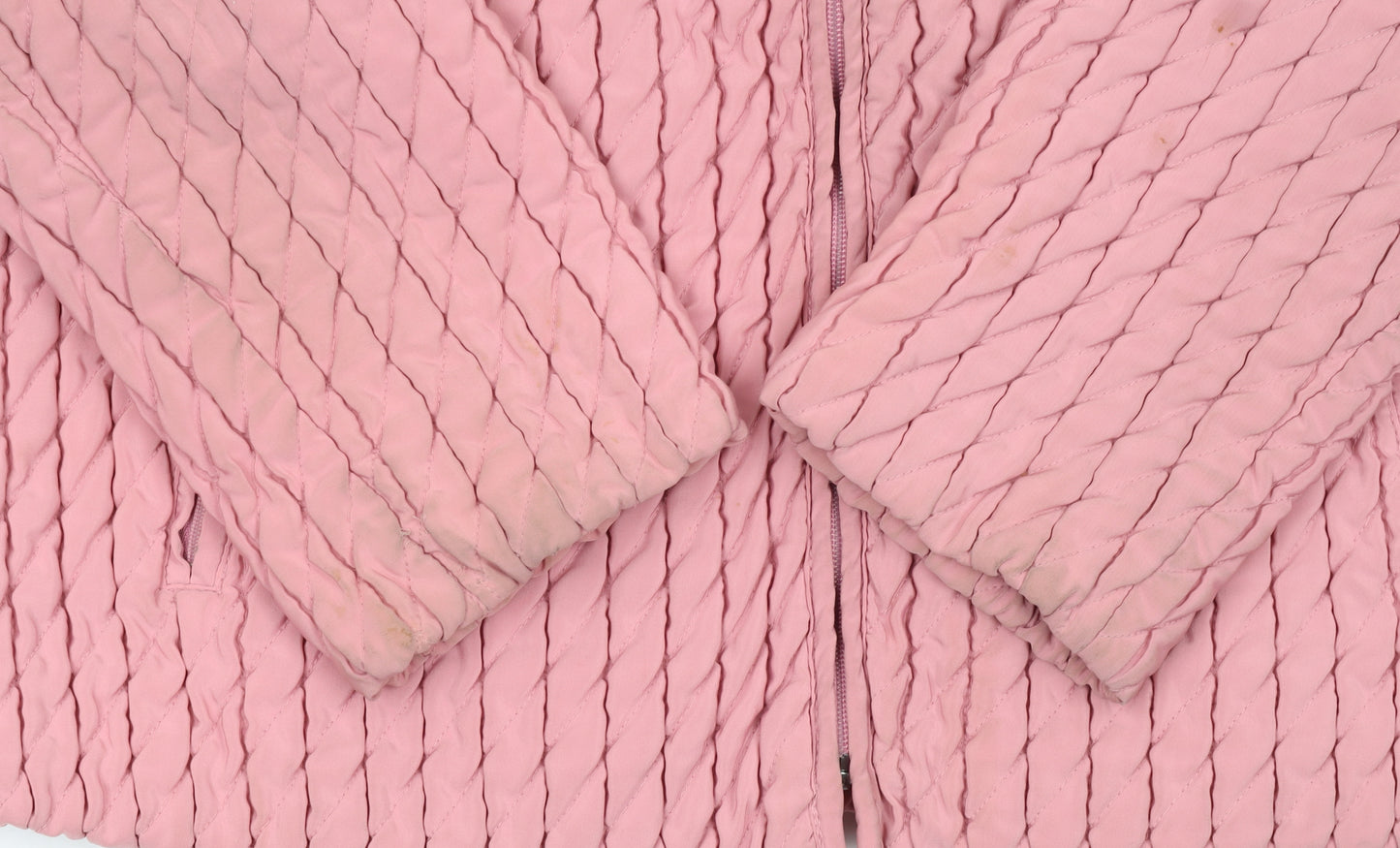 Gallery Women's Pink Quilted Puffer Jacket Size M Full Zip Casual