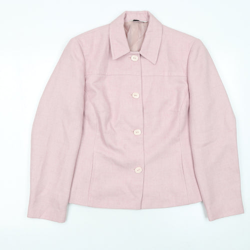 BHS Womens Pink Polyester Blazer Jacket Size 12 Classic Style