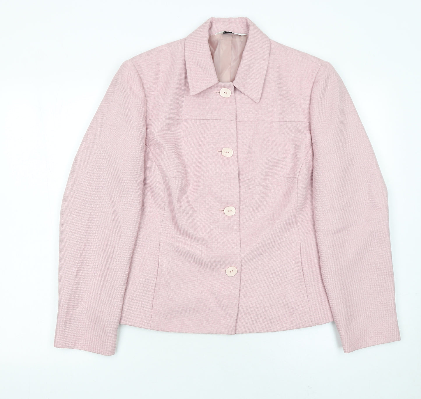 BHS Womens Pink Polyester Blazer Jacket Size 12 Classic Style
