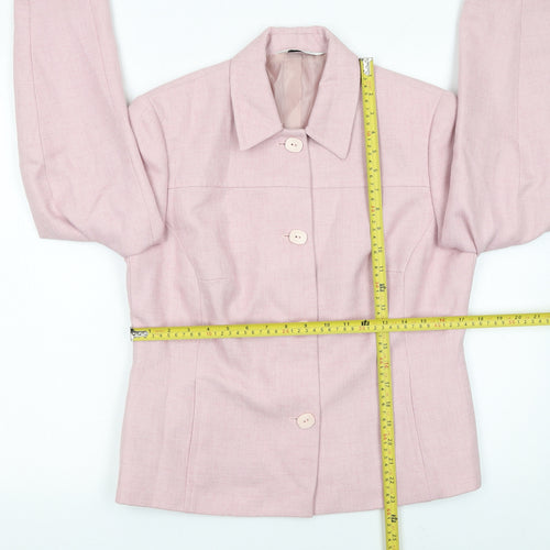 BHS Womens Pink Polyester Blazer Jacket Size 12 Classic Style