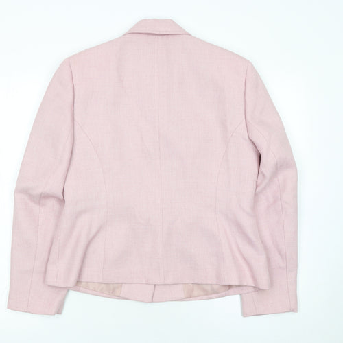 BHS Womens Pink Polyester Blazer Jacket Size 12 Classic Style