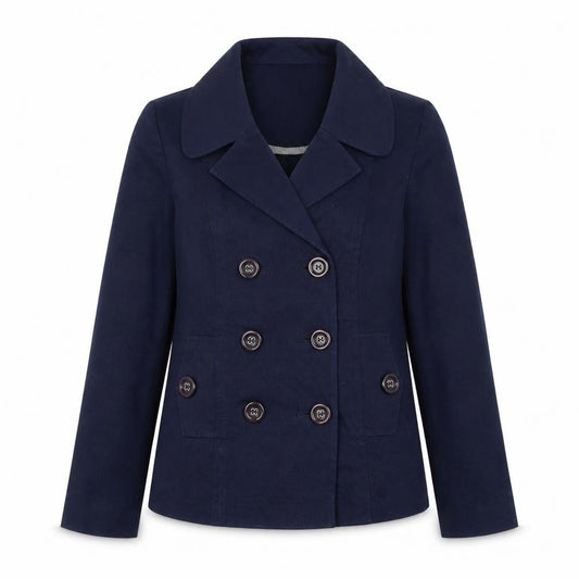 Front view of Principles by Ben de Lisi Women's Blue, size 12, Double-Breasted Blazer