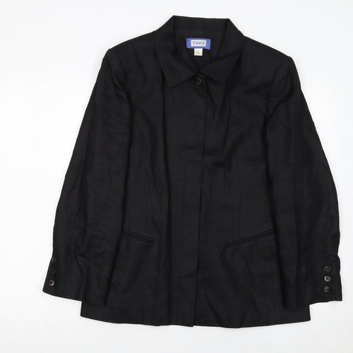 Austin Reed Women’s Black Linen Blazer Jacket Size 16 Single Breasted