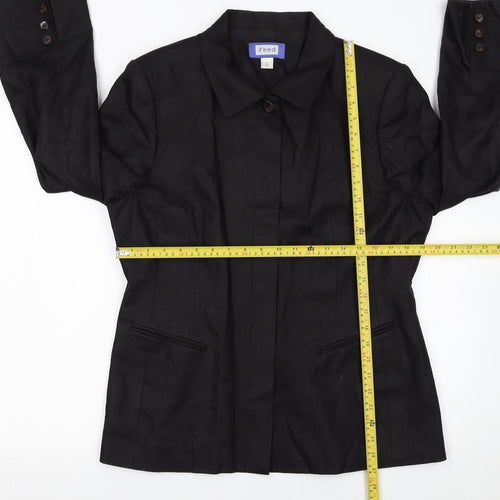 Austin Reed Women’s Black Linen Blazer Jacket Size 16 Single Breasted