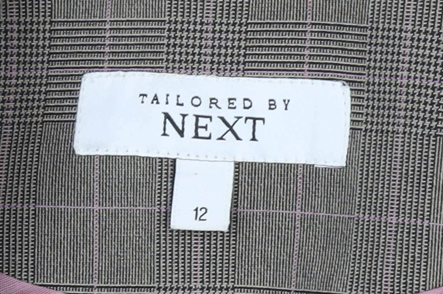 Next Women Brown Checked Tailored Suit Jacket Size 12 Classic Style