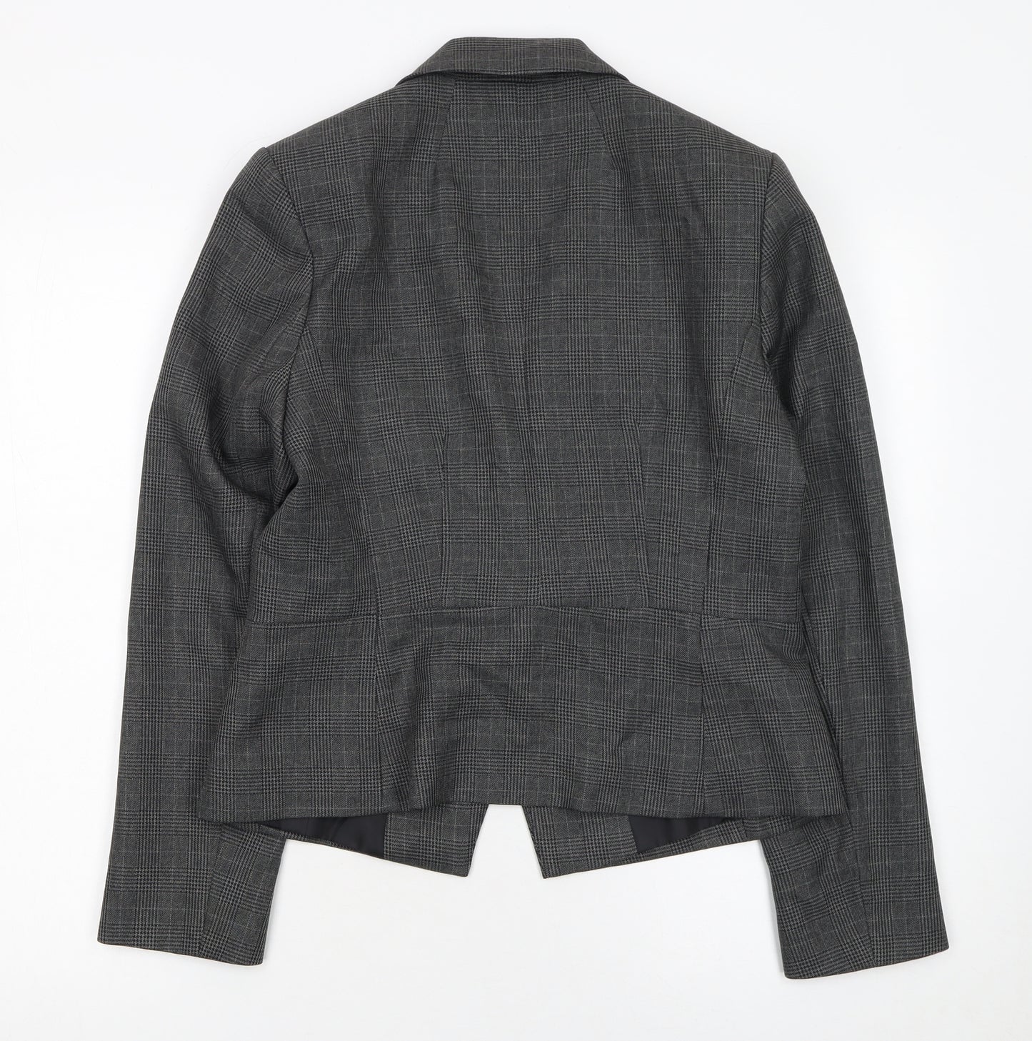Marks and Spencer Women’s Grey Check Tailored Blazer UK 12
