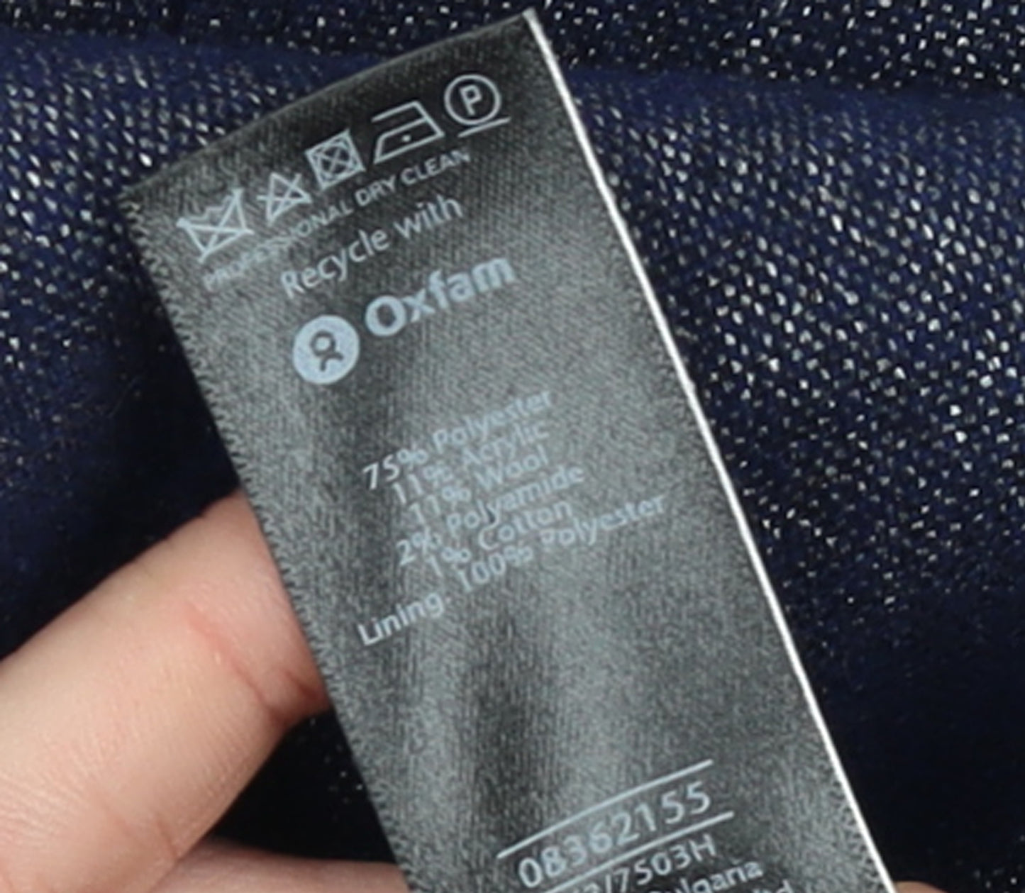 Marks and Spencer Per Una Blue Wool Blend Lined Women's Blazer Size 12