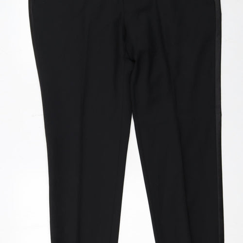 Marks and Spencer Autograph Men's Black 42 Regular Wool Blend Dress Trousers