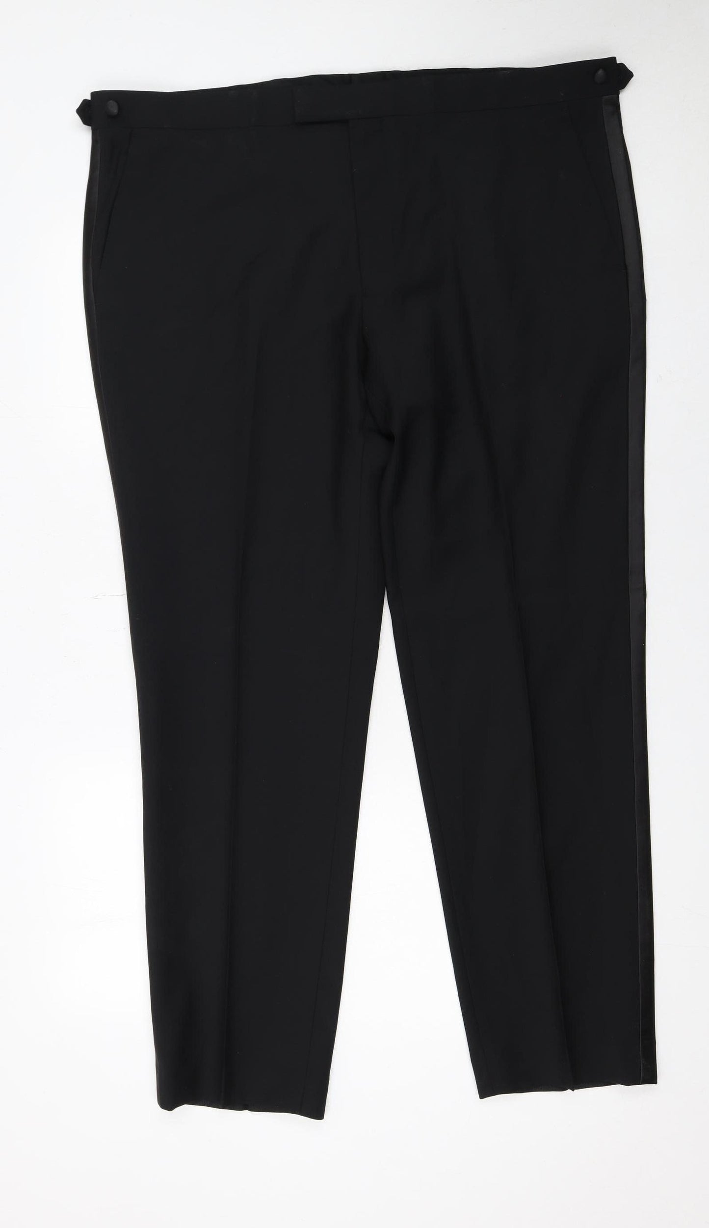 Marks and Spencer Autograph Men's Black 42 Regular Wool Blend Dress Trousers