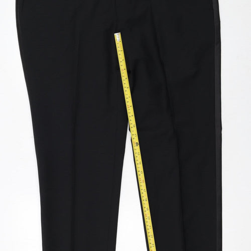 Marks and Spencer Autograph Men's Black 42 Regular Wool Blend Dress Trousers