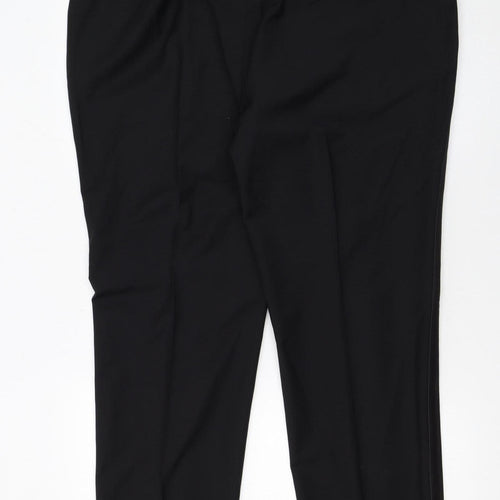 Marks and Spencer Autograph Men's Black 42 Regular Wool Blend Dress Trousers