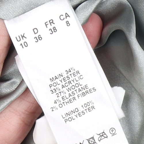 Windsmoor Womens Grey Long Belted Wool Blend Trench Coat Size 10