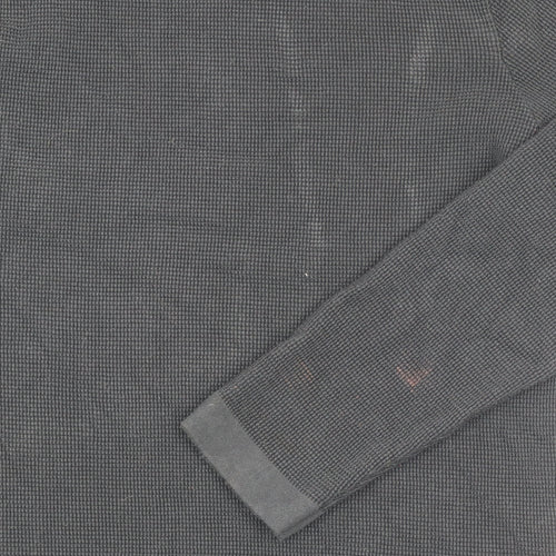 Marks and Spencer Men’s Black Waffle Knit Cotton Modal Mock Neck Jumper M
