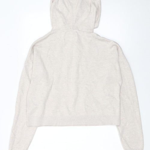 Jack Wills Womens Beige Hooded Pullover Jumper Size 14