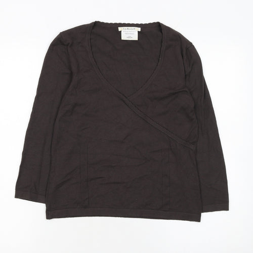 L.K. Bennett Women Brown Medium Wrap Jumper Viscose Blend