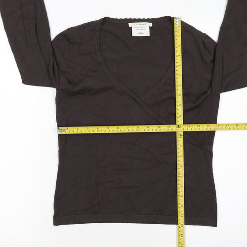 L.K. Bennett Women Brown Medium Wrap Jumper Viscose Blend