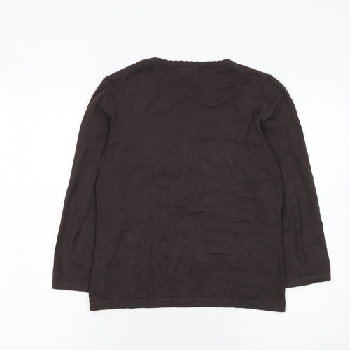 L.K. Bennett Women Brown Medium Wrap Jumper Viscose Blend