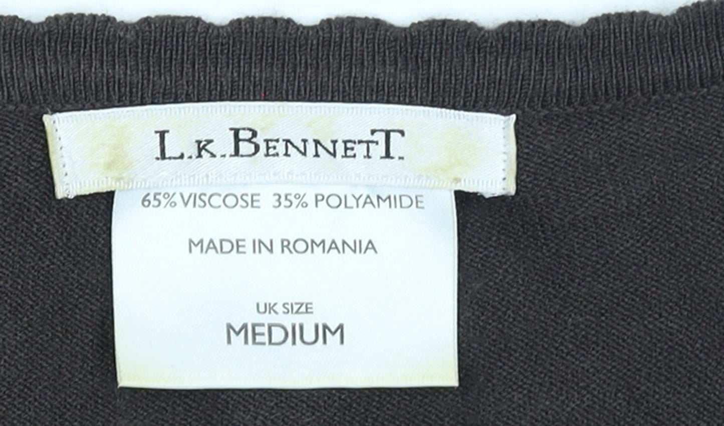 L.K. Bennett Women Brown Medium Wrap Jumper Viscose Blend
