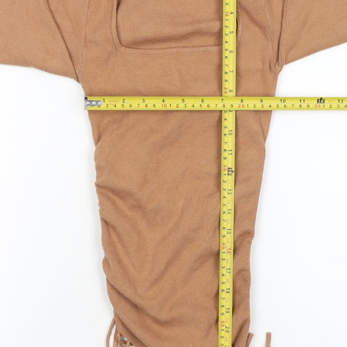 Petal + Pup Women's Beige Square Neck Slim Knit Pullover Jumper S