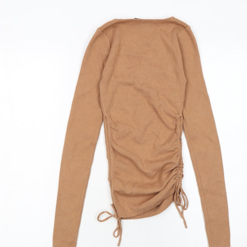 Petal + Pup Women's Beige Square Neck Slim Knit Pullover Jumper S