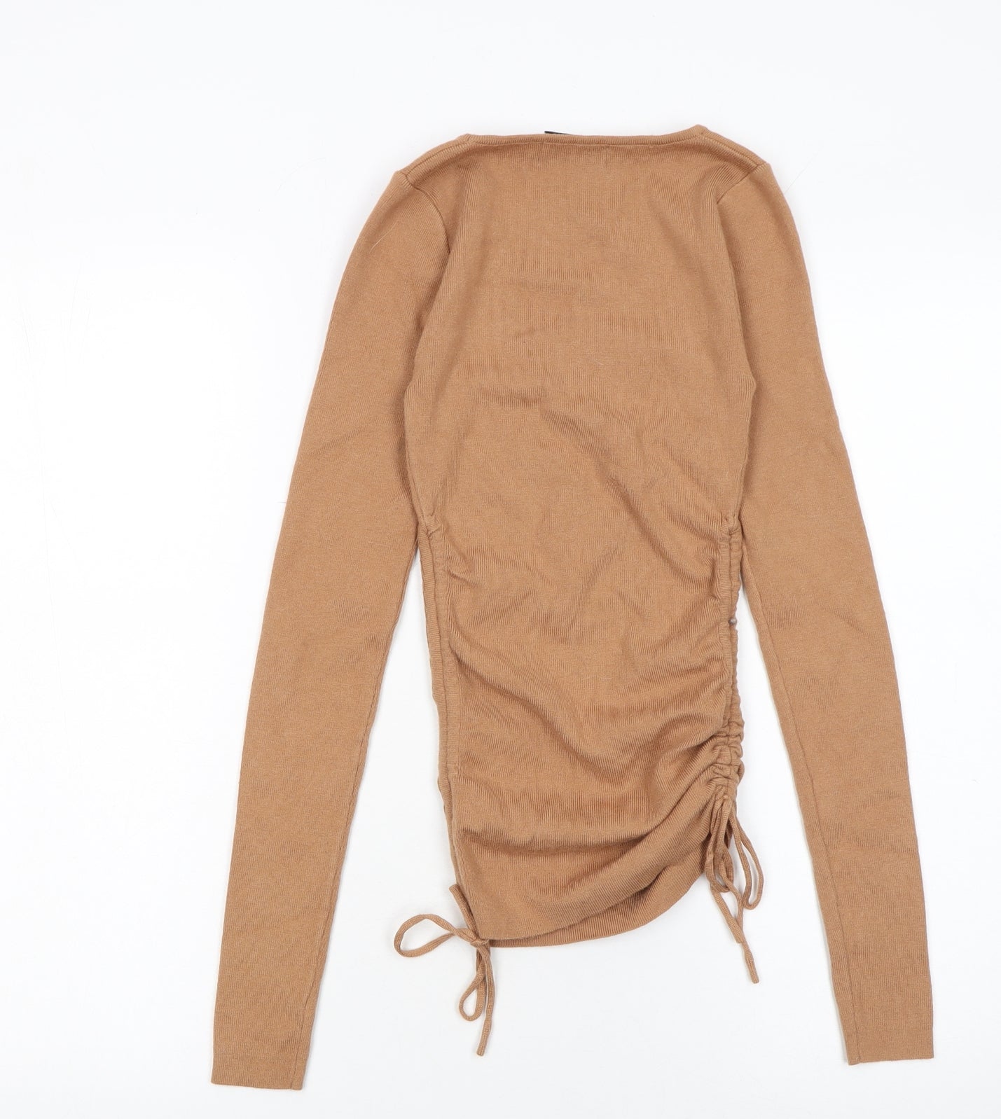 Petal + Pup Women's Beige Square Neck Slim Knit Pullover Jumper S