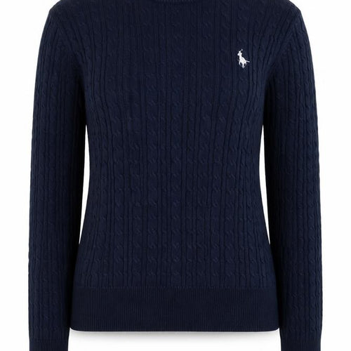 Jack Wills Women Blue Cable-Knit Cotton Jumper UK 6