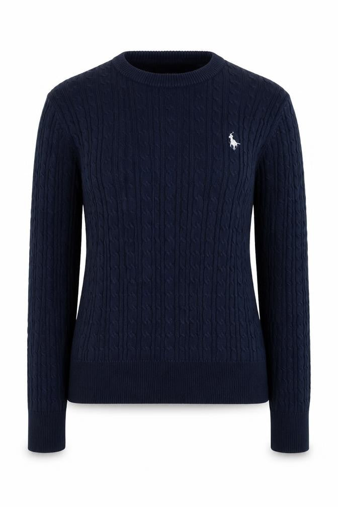 Jack Wills Women Blue Cable-Knit Cotton Jumper UK 6