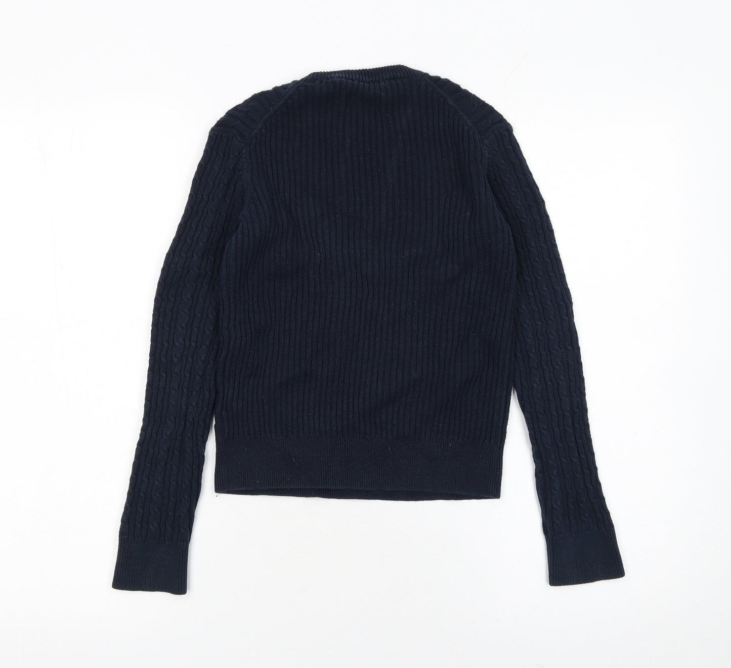 Jack Wills Women Blue Cable-Knit Cotton Jumper UK 6