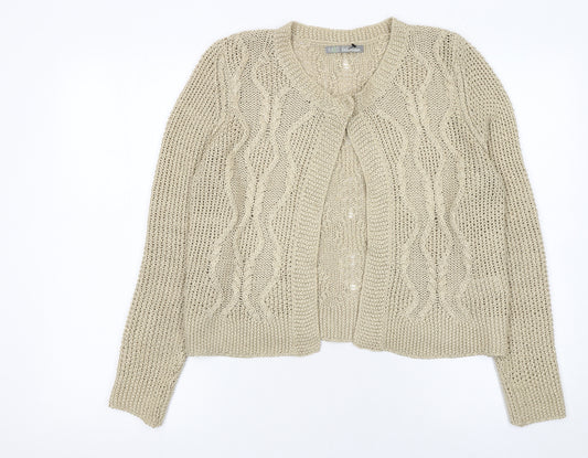 Marks and Spencer Women’s Beige Chunky Knit Cardigan Size 14