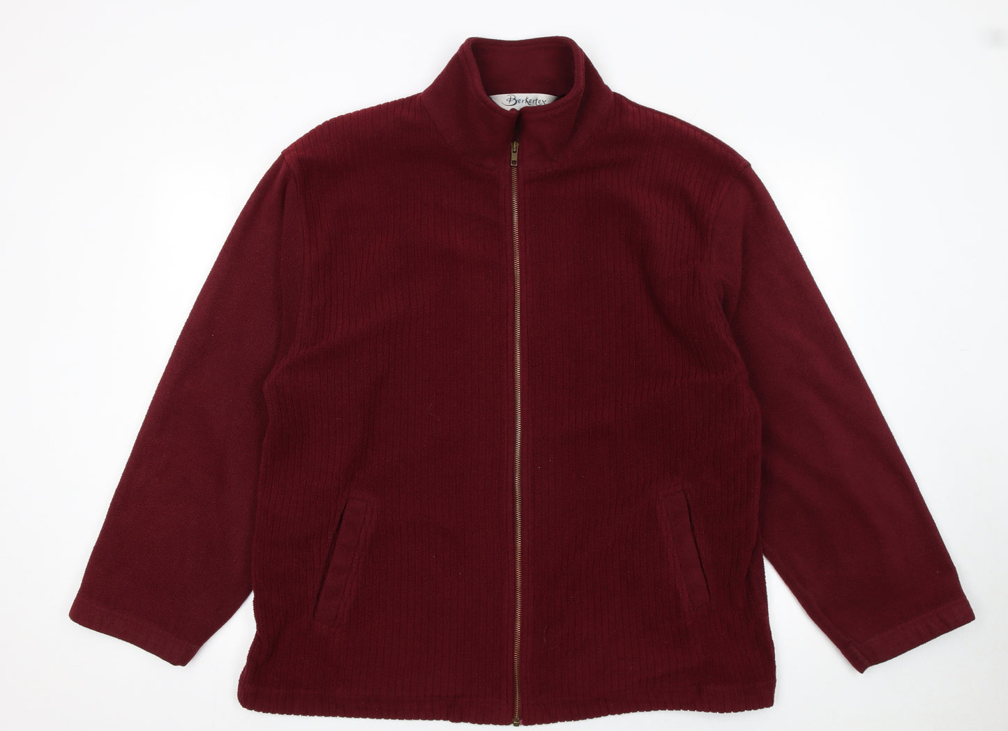 Berkertex Men's Red Fleece Full Zip Jacket Size L