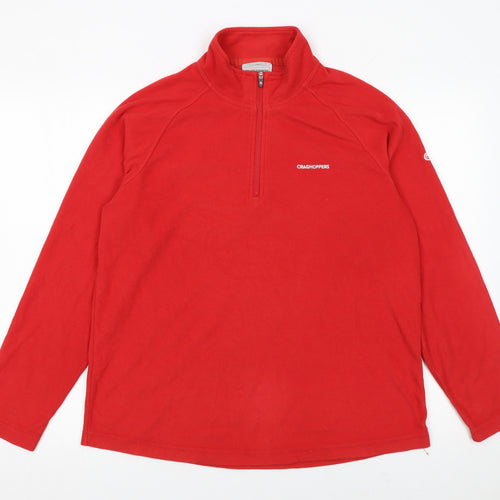 Craghoppers Women Red Fleece 1/2 Zip Pullover Sweatshirt UK 16