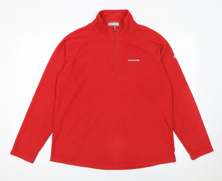 Craghoppers Women Red Fleece 1/2 Zip Pullover Sweatshirt UK 16