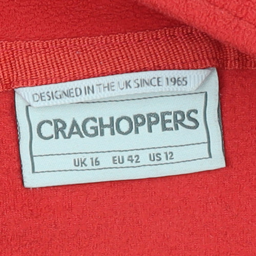Craghoppers Women Red Fleece 1/2 Zip Pullover Sweatshirt UK 16