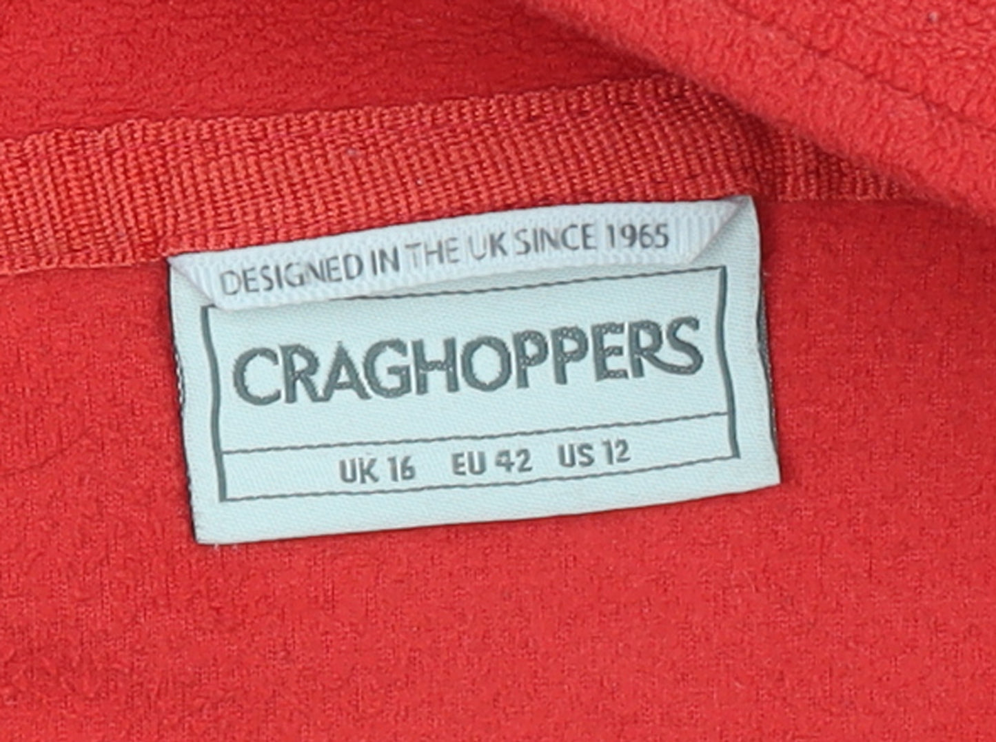 Craghoppers Women Red Fleece 1/2 Zip Pullover Sweatshirt UK 16