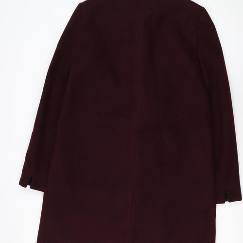 Topshop Women Tall Brown Wool Look Mid-Length Overcoat UK 10