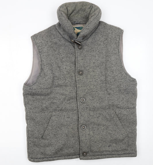 Mantaray Men's Grey L Quilted Bodywarmer Waistcoat with Pockets
