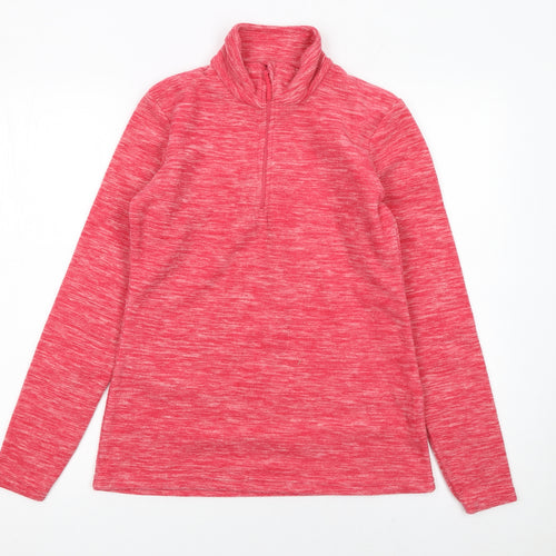 Mountain Warehouse Womens Red 1/4 Zip Fleece Pullover UK 8