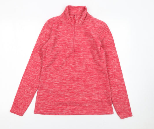 Mountain Warehouse Womens Red 1/4 Zip Fleece Pullover UK 8