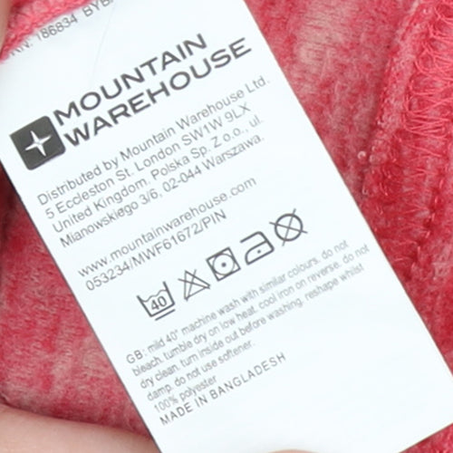 Mountain Warehouse Womens Red 1/4 Zip Fleece Pullover UK 8
